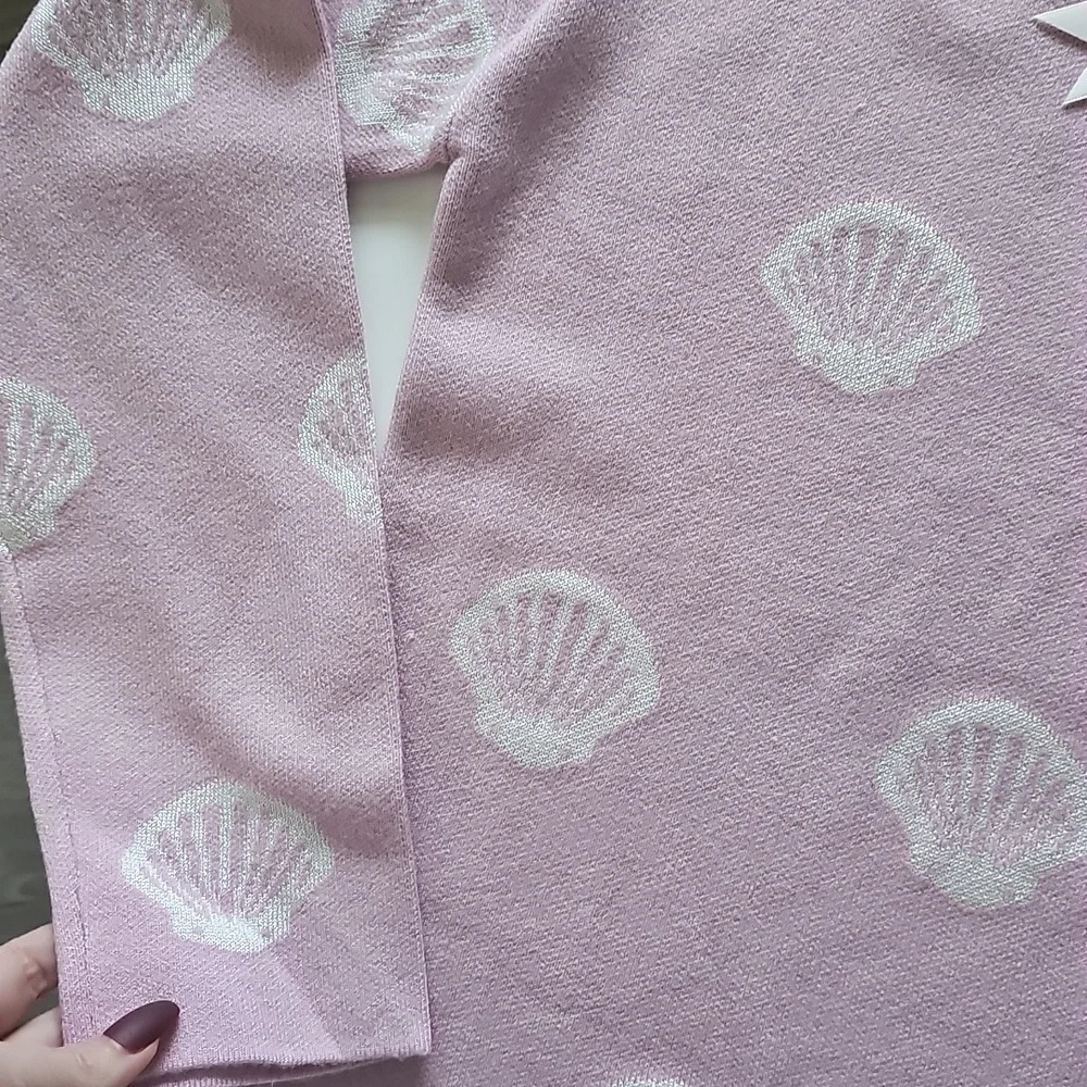 Philosophy Soft Pink Knit Long Sleeve Shell Print Top - Picture 4 of 5
